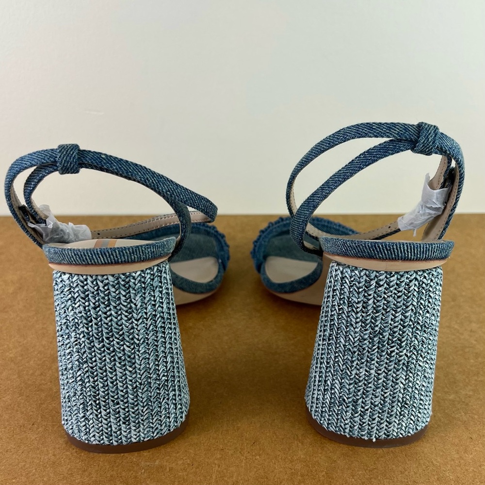 NEW SAM EDELMAN BLUE BEADED SANDALS - Picture 5 of 12